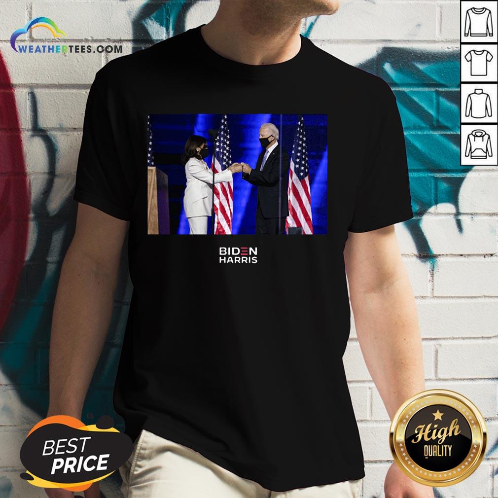 Official Victory Fist Bump Navy Us 2020 Shirt - Image 2