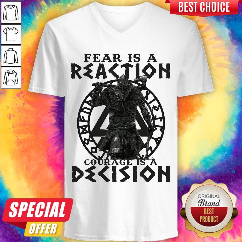 Official Viking Fear Is A Reaction Courage Is A Decision Shirt - Image 2