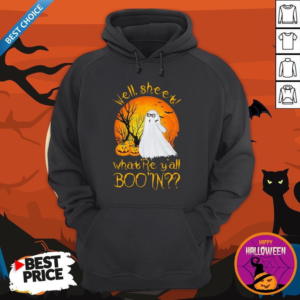 Official Well Sheet Whatre Yall Boo In Ghost Pumpkin Sunset Halloween Shirt - Image 5