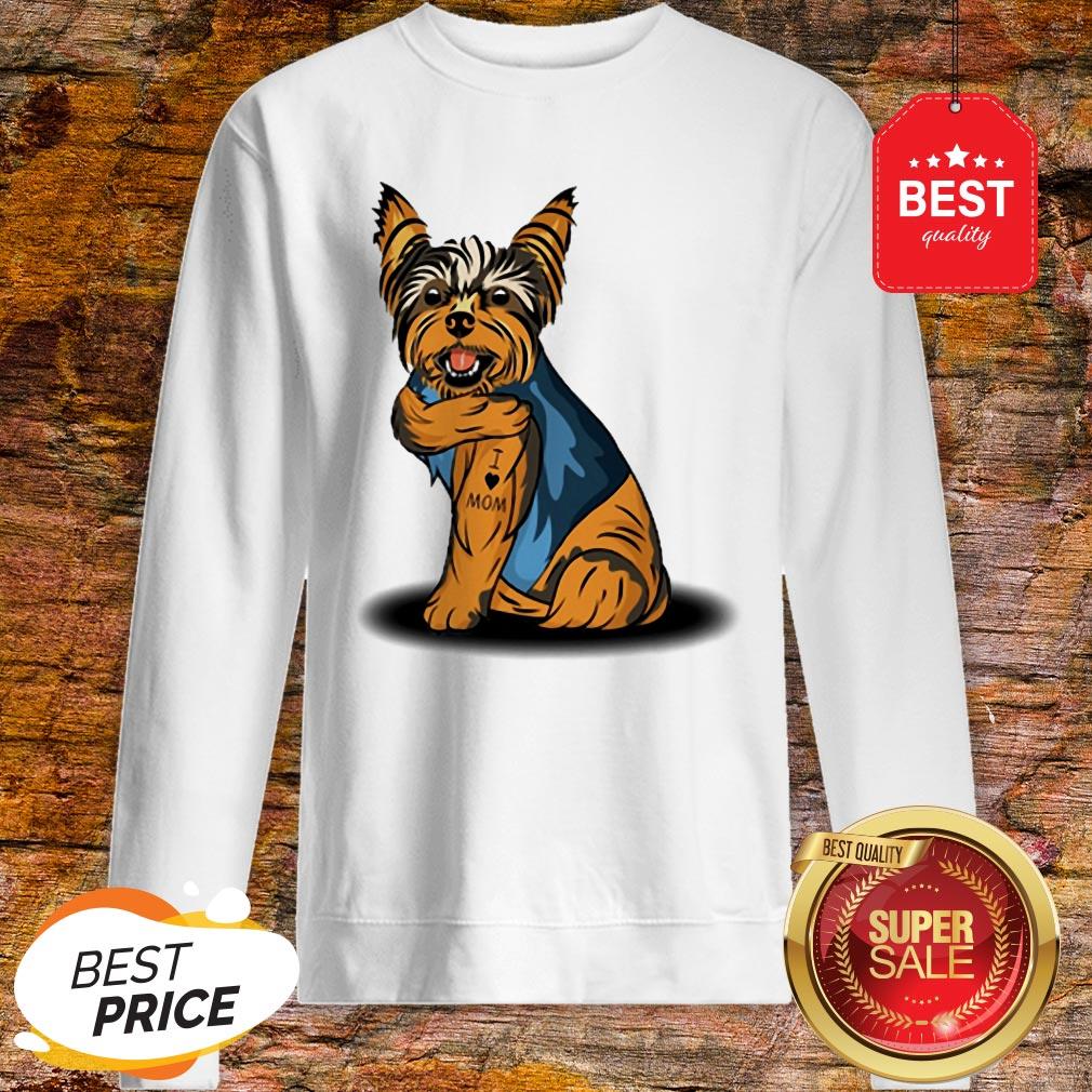 Official Yorkshire Terrier Tattoos I Love Mom Shirt - Image 5