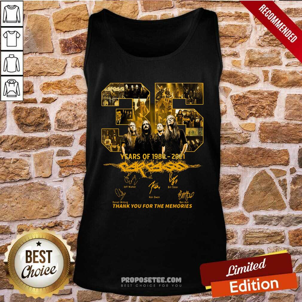 Oficial 35 Years Of Carcass 1986 2021 Thank You For The Memories Signatures Shirt - Image 5