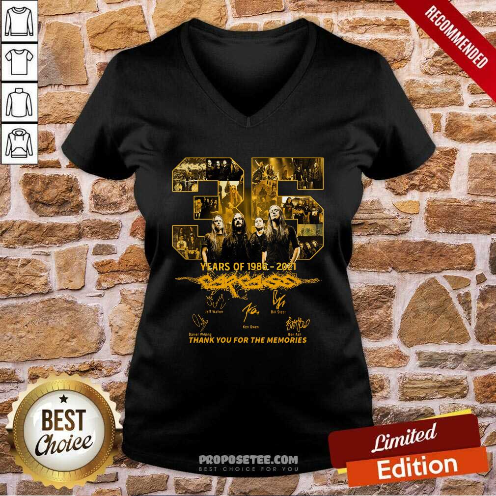 Oficial 35 Years Of Carcass 1986 2021 Thank You For The Memories Signatures Shirt - Image 4