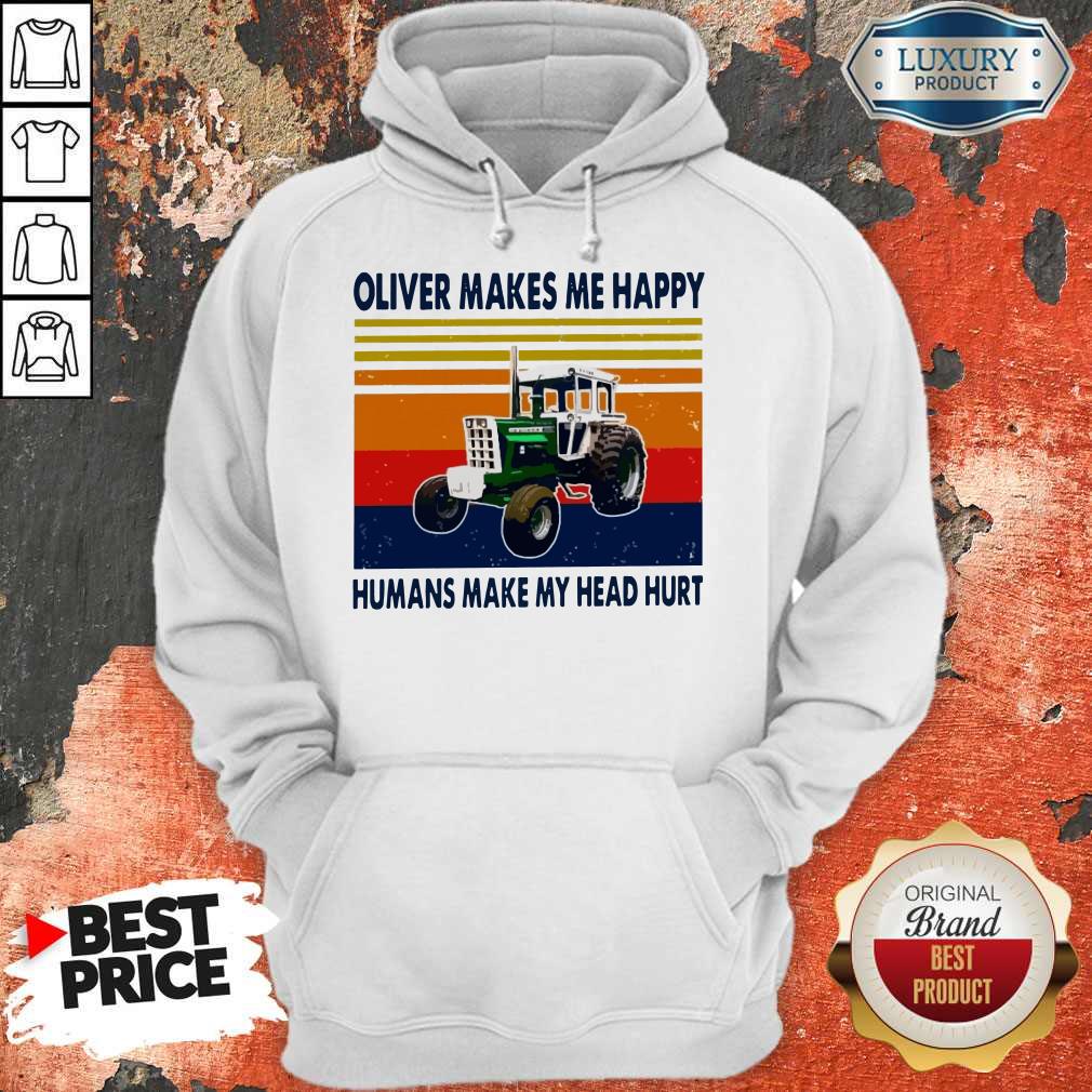 Oliver Makes Me Happy Humans Make My Head Hurt Vintage Shirt - Image 3
