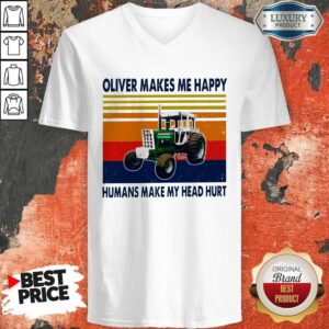 Alternative view of Oliver Makes Me Happy Humans Make My Head Hurt Vintage Shirt