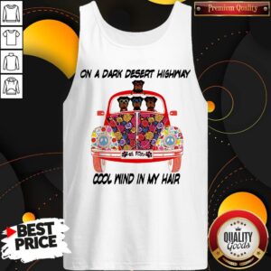Alternative view of On A Dark Desert Highway Cool Wind In My Hair Dog Car Flower Shirt