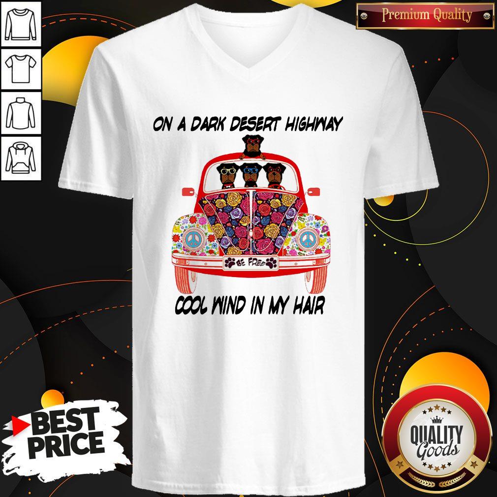 On A Dark Desert Highway Cool Wind In My Hair Dog Car Flower Shirt - Image 5