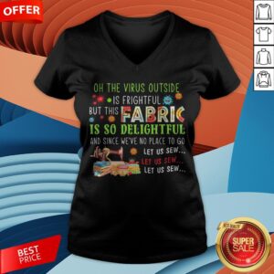 Alternative view of On The Virus Outside Is Frightful But This Fabric Is So Delightful Shirt