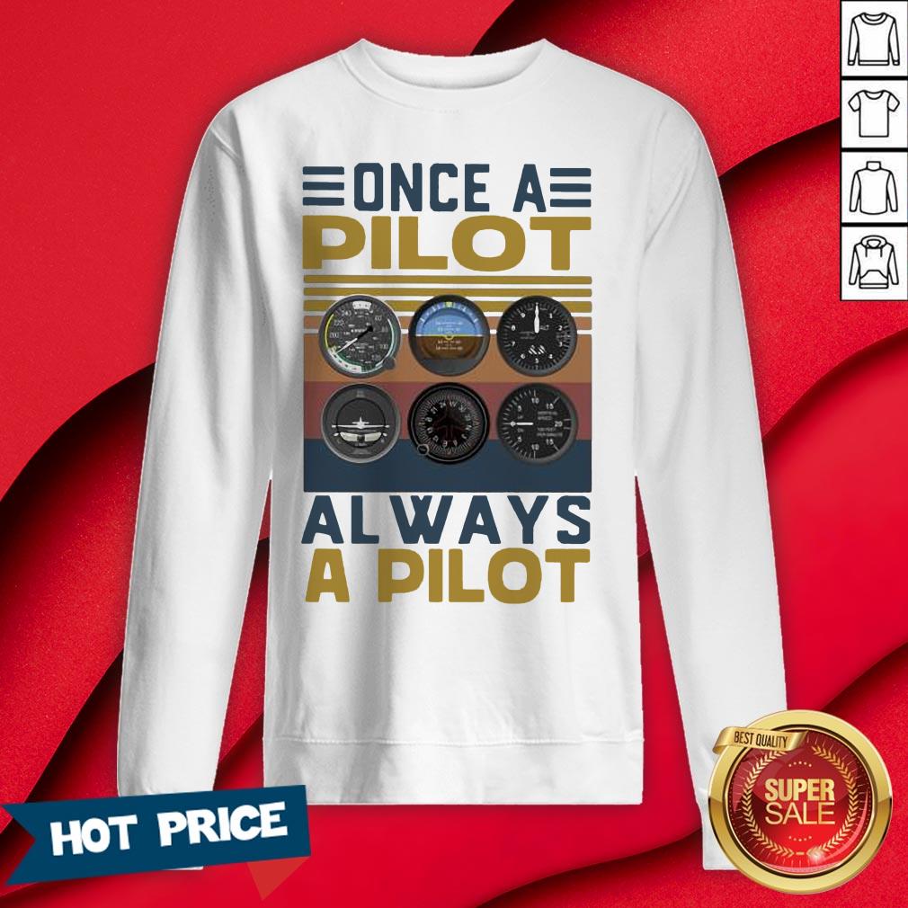 Once A Pilot Always A Pilot Vintage Retro Shirt - Image 4
