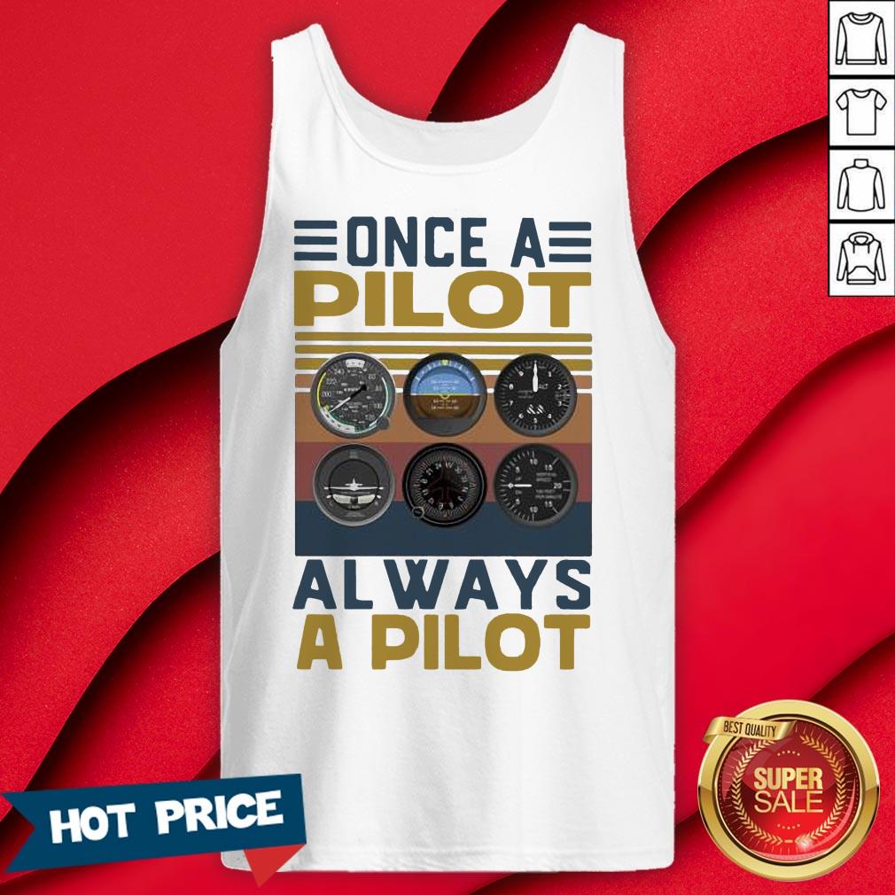 Once A Pilot Always A Pilot Vintage Retro Shirt - Image 2