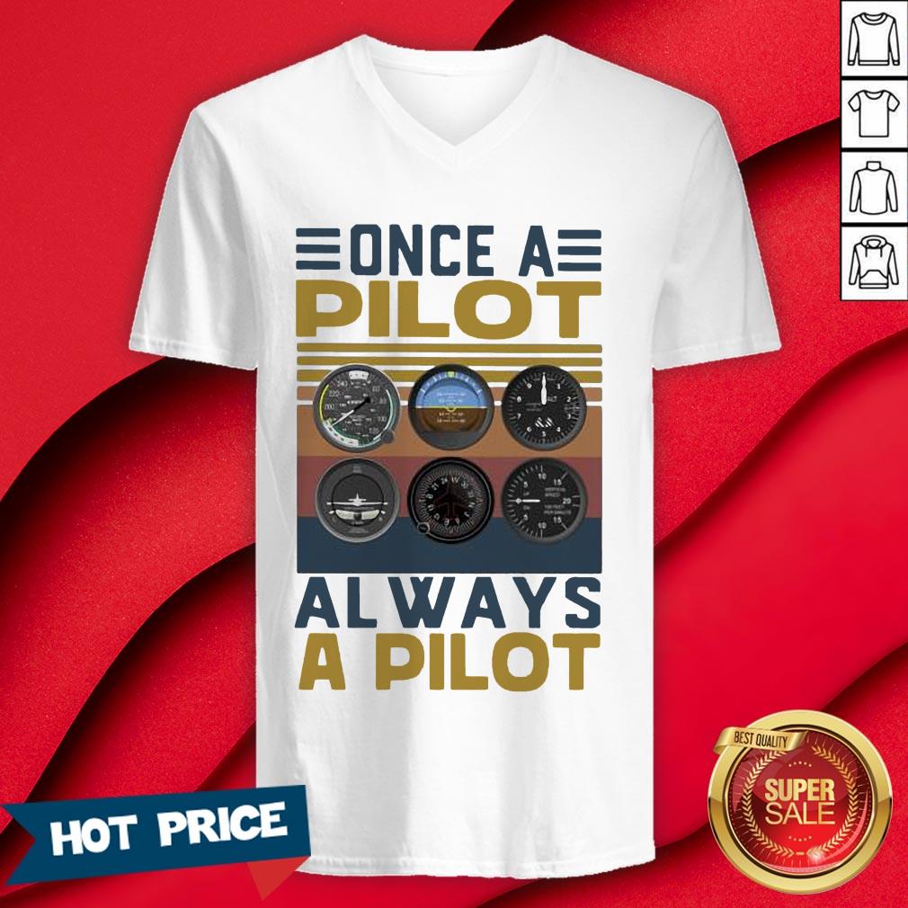 Once A Pilot Always A Pilot Vintage Retro Shirt - Image 3