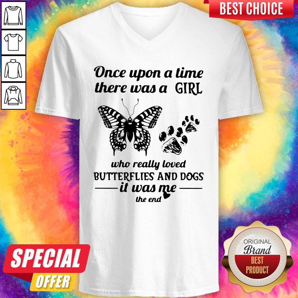 Once Upon A Time There Was A Girl Who Really Loved Butterflies And Dogs Shirt - Image 3