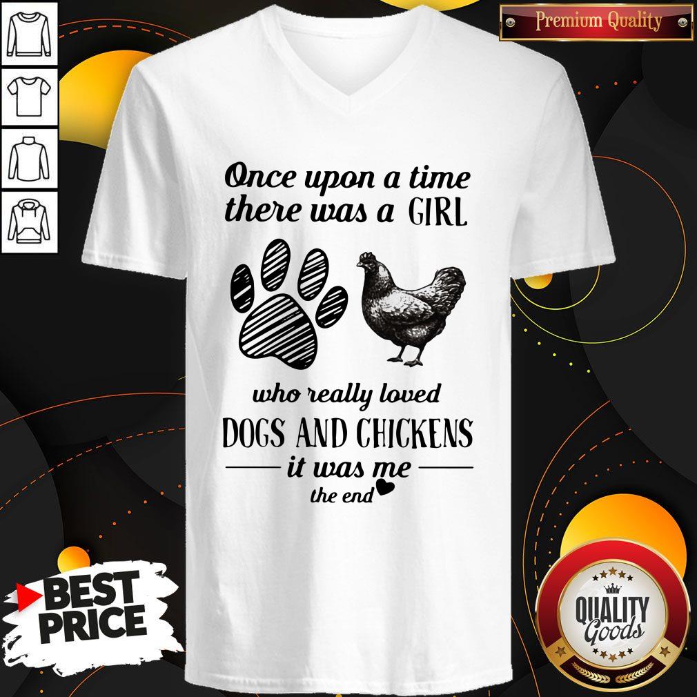 Once Upon A Time There Was A Girl Who Really Loved Dogs And Chickens Shirt - Image 5