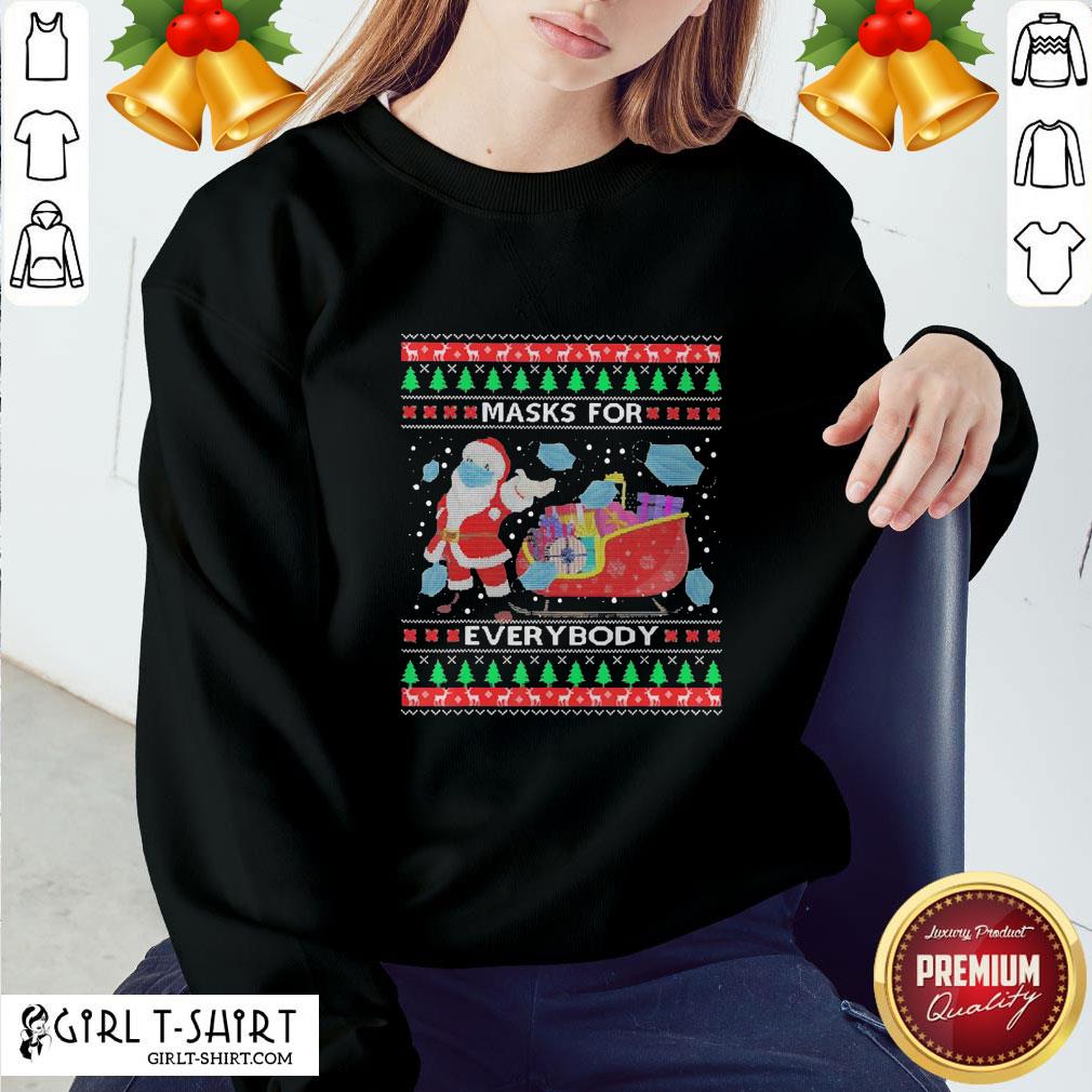 Only Masks For Everybody Quarantine 2020 Ugly Christmas Shirt - Image 4