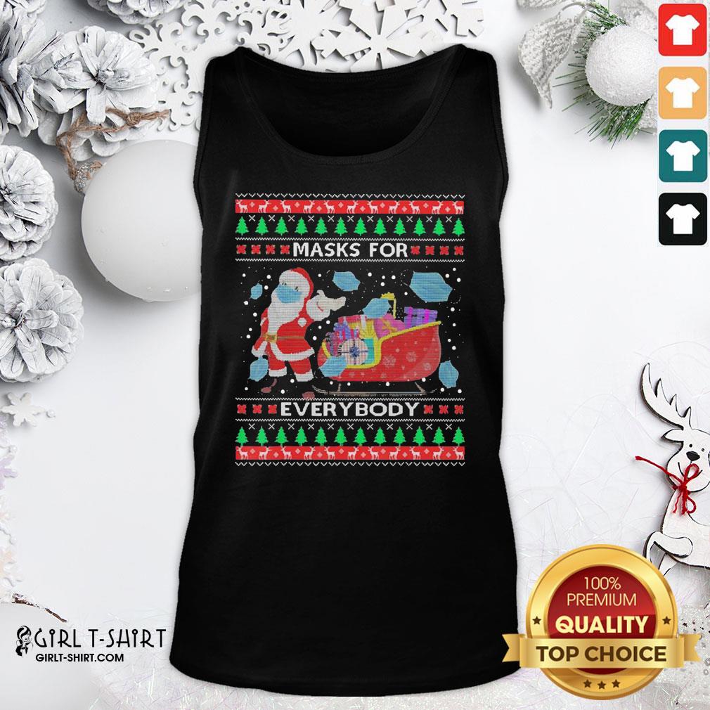 Only Masks For Everybody Quarantine 2020 Ugly Christmas Shirt - Image 3