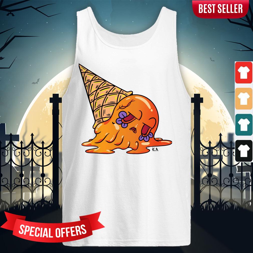 Orange Sugar Skull Ice Cream Day Dead Dia De Muertos Shirt - Image 3