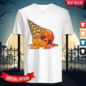 Alternative view of Orange Sugar Skull Ice Cream Day Dead Dia De Muertos Shirt