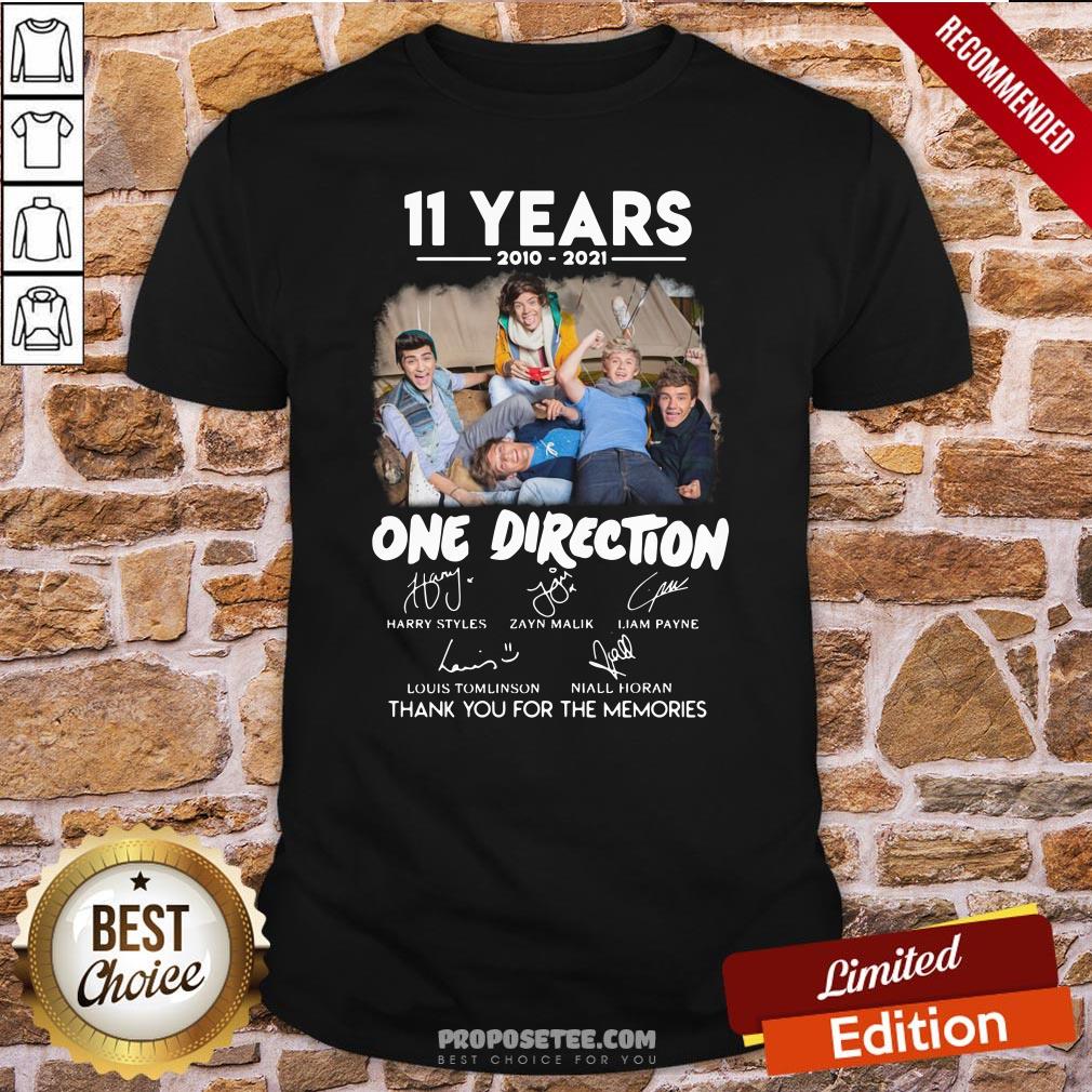 Original 11 Years 2010 2021 One Direction Thank You For The Memories Signature Shirt