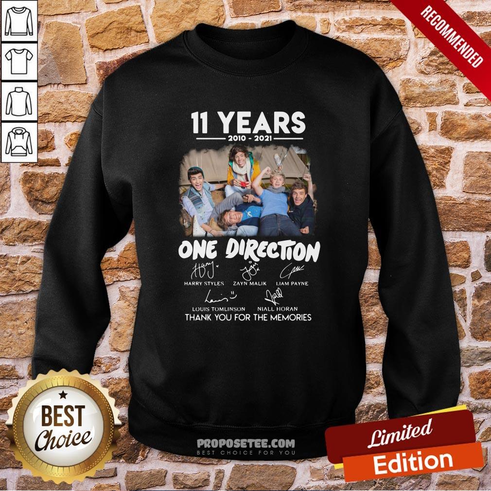 Original 11 Years 2010 2021 One Direction Thank You For The Memories Signature Shirt - Image 3