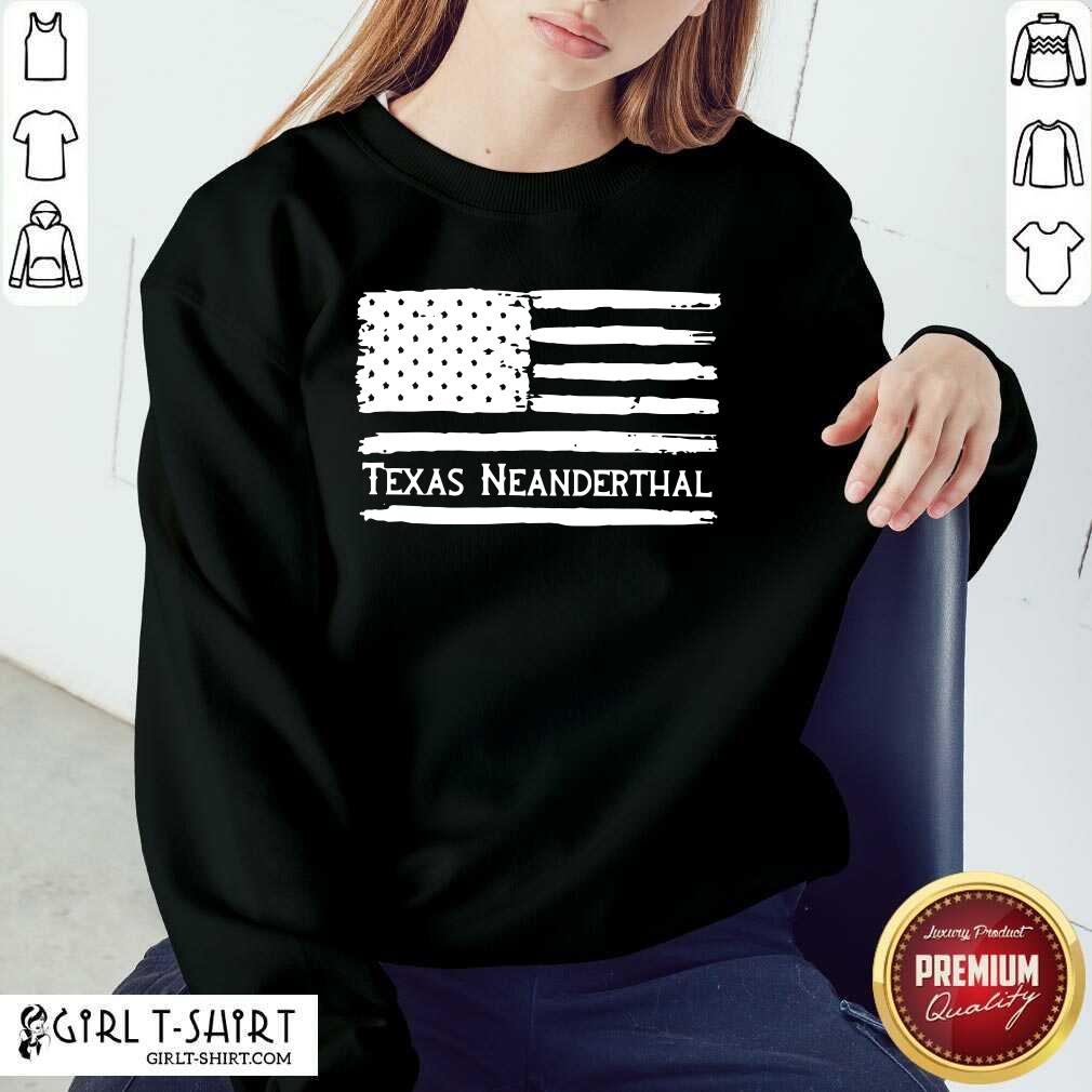 Original American flag Texas Neanderthal Shirt - Image 4