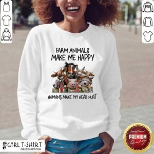 Alternative view of Original Animals Make Me Happy Humans Make My Head Hurt Shirt