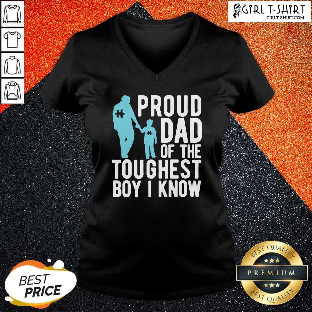 Original Autism Proud Dad Of The Toughest Boy I Know Shirt - Image 2