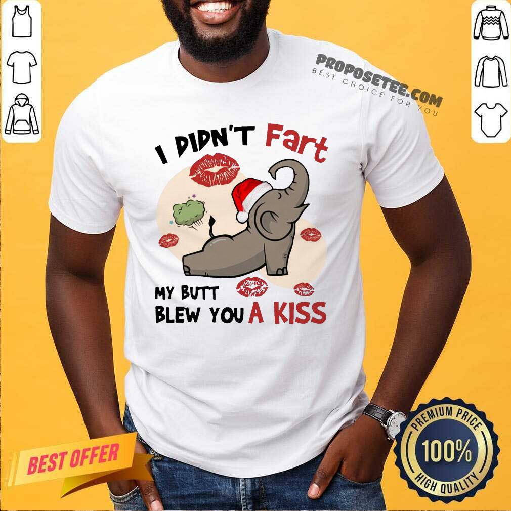 Original Baby Elephant Santa I Didn’t Fart My Butt Blew You A Kiss Merry Christmas Shirt