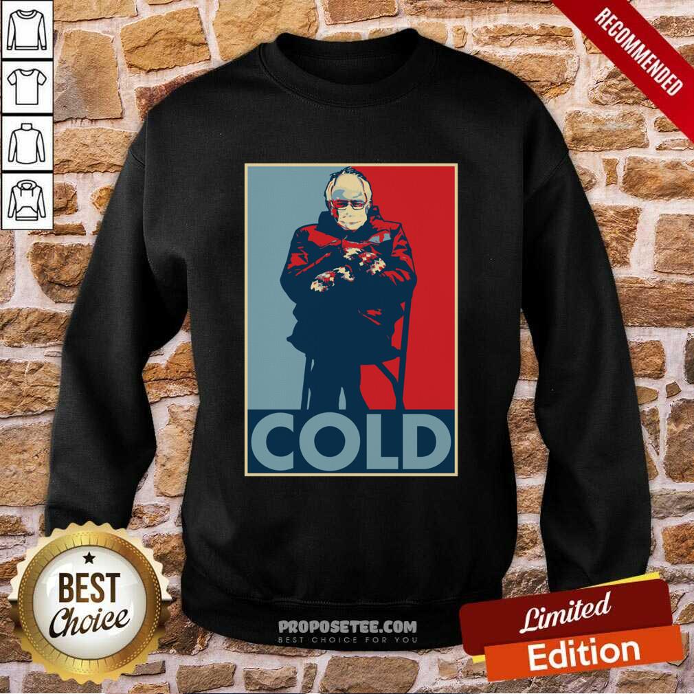 Original Bernie Sanders Cold Bernie Mittens Funny Meme Inauguration Shirt - Image 4