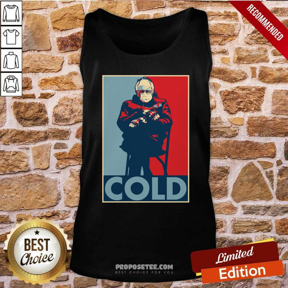 Original Bernie Sanders Cold Bernie Mittens Funny Meme Inauguration Shirt - Image 3