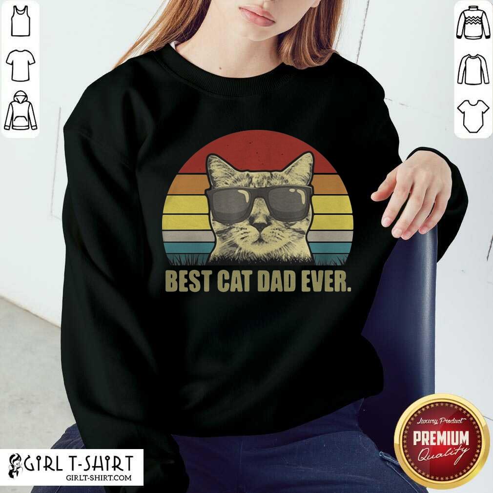 Original Best Cat Dad Ever Sunset Shirt - Image 4