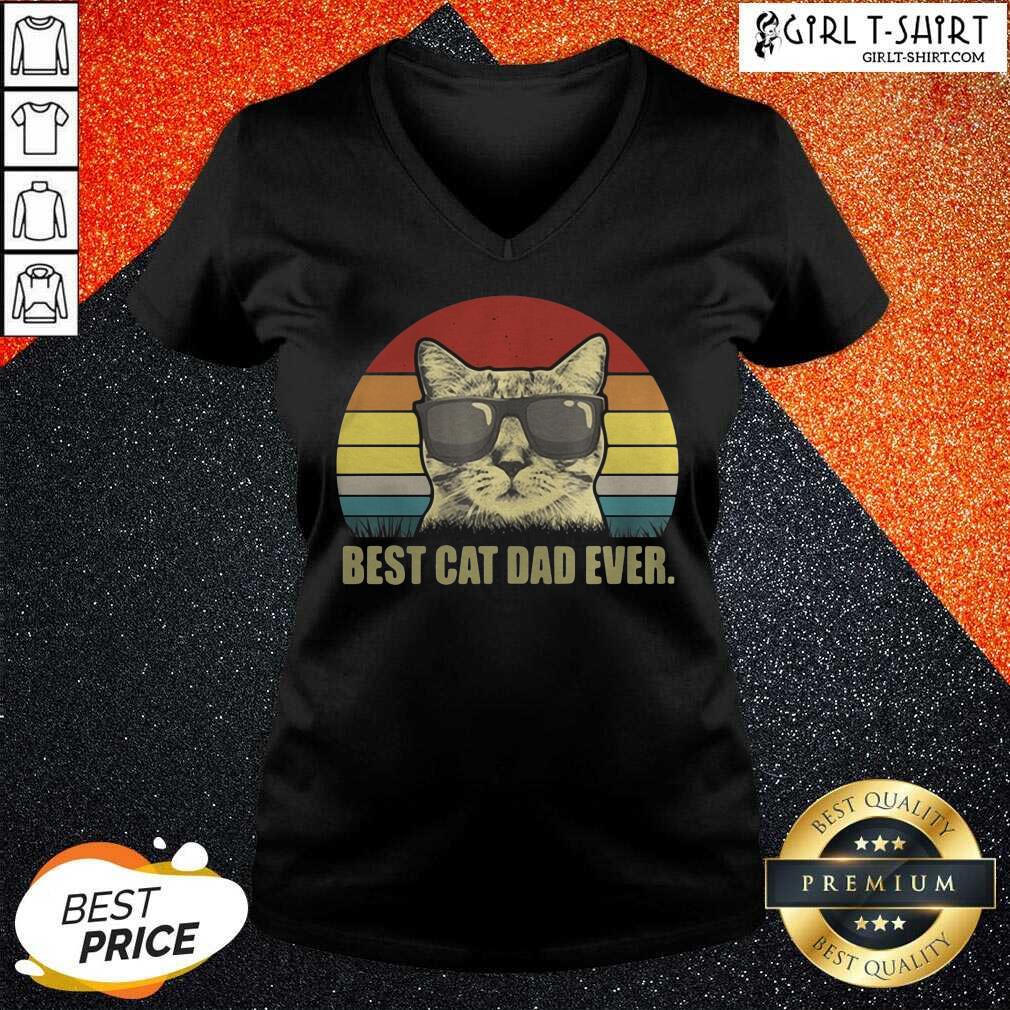 Original Best Cat Dad Ever Sunset Shirt - Image 2