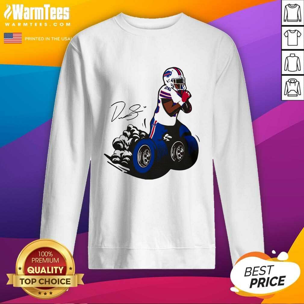 Original Buffalo Bills Fan Box Devin Singletary Motor Signature Shirt - Image 3