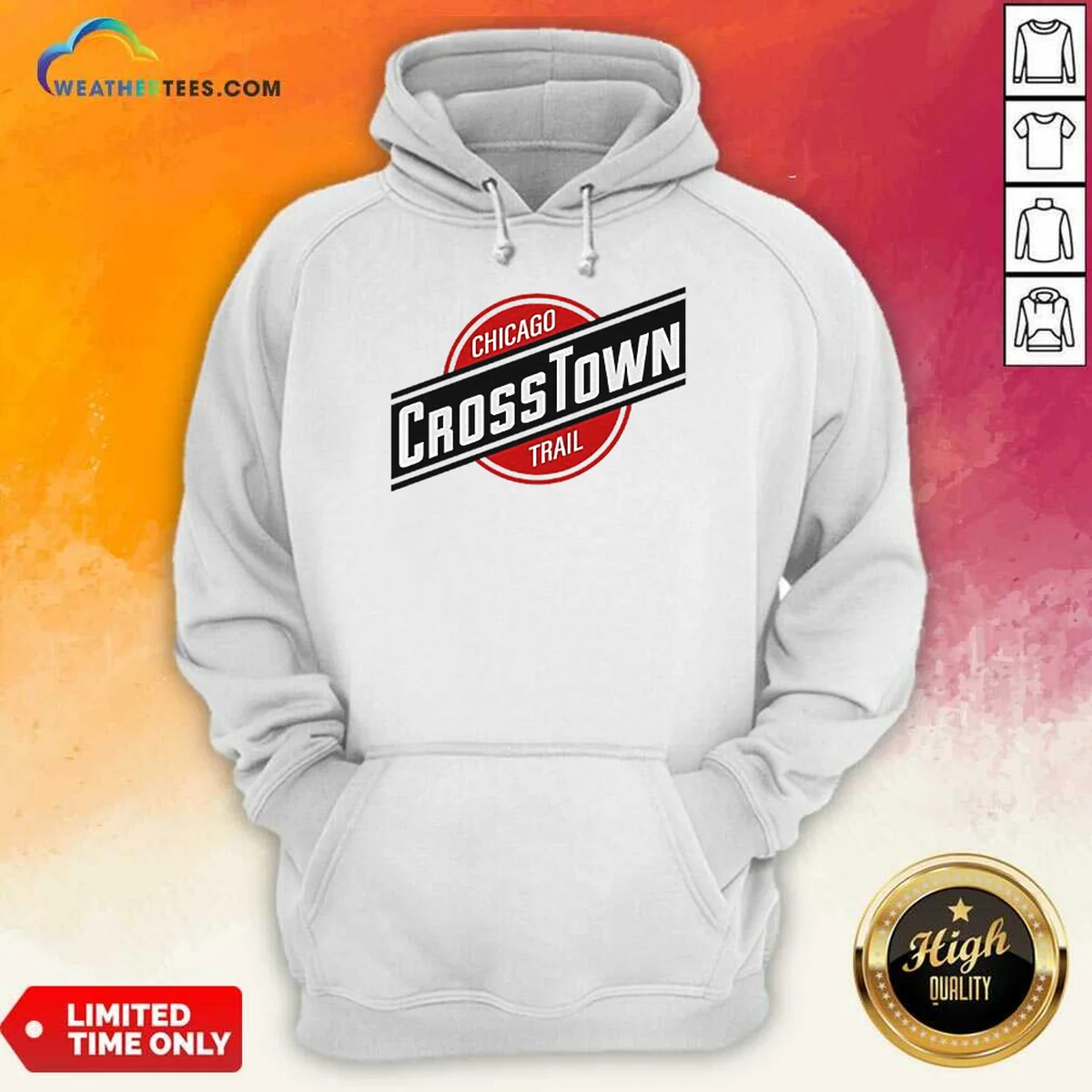Original Chicago Crosstown Trail City Hiking Urban Route Path Outdoors Transit Map Shirt - Image 4