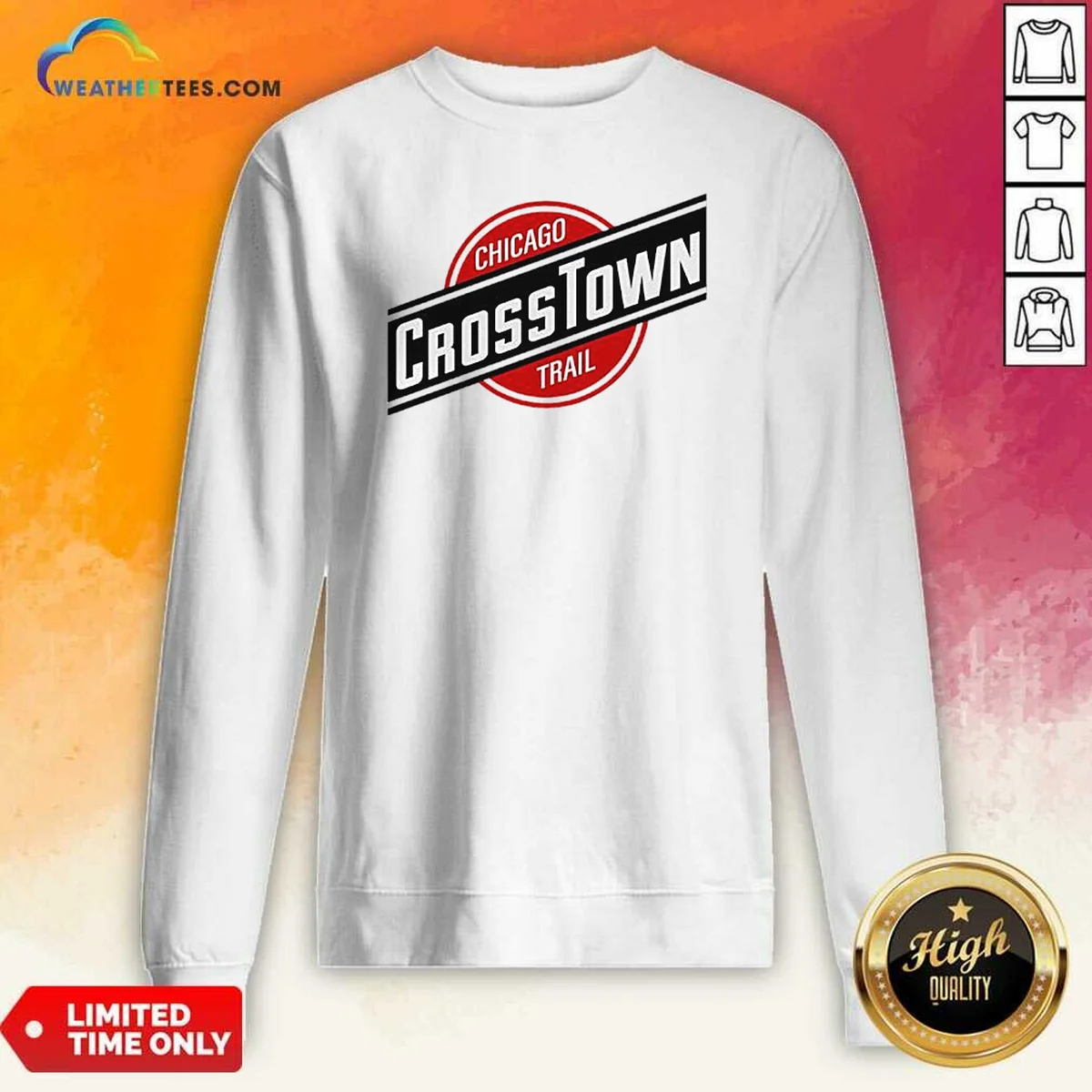 Original Chicago Crosstown Trail City Hiking Urban Route Path Outdoors Transit Map Shirt - Image 5