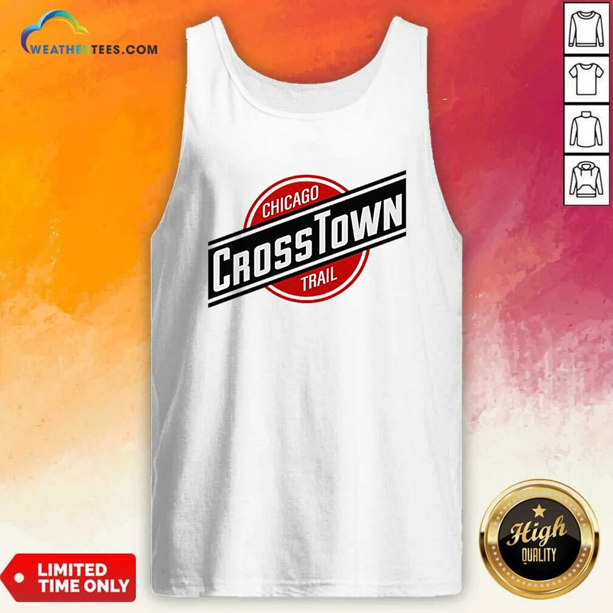 Original Chicago Crosstown Trail City Hiking Urban Route Path Outdoors Transit Map Shirt - Image 3