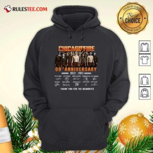 Alternative view of Original Chicago Fire 09th Anniversary 2012 2021 Signatures Thank Shirt
