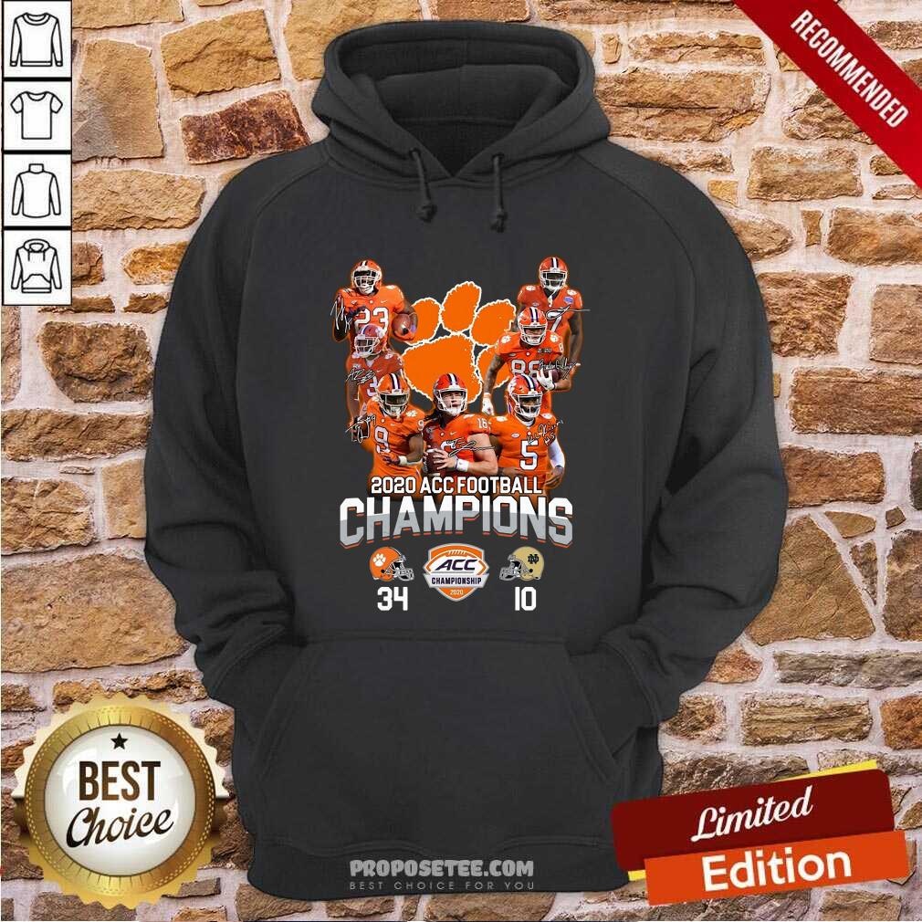 Original Clemson Tigers 2020 Acc Football Champions Signatures Shirt - Image 2