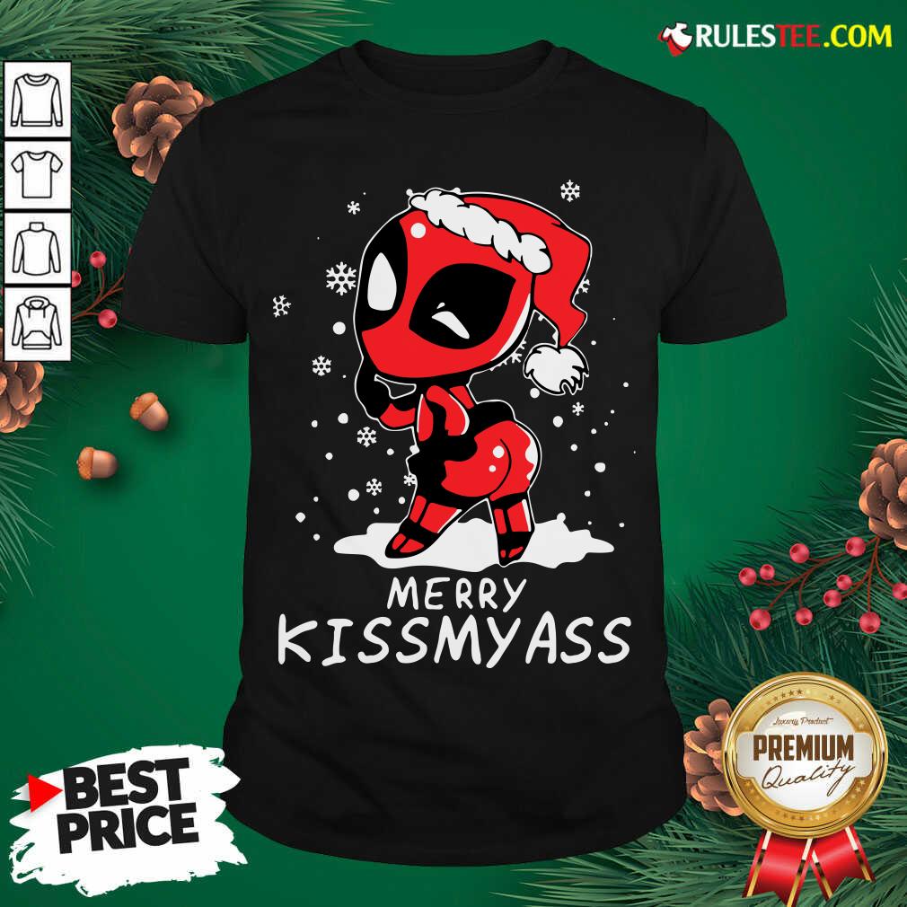 Original Cute Santa Deadpool Merry Kiss My Ass Christmas Shirt