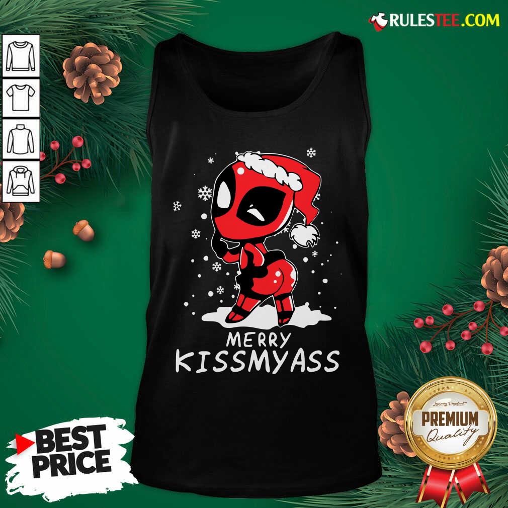 Original Cute Santa Deadpool Merry Kiss My Ass Christmas Shirt - Image 5