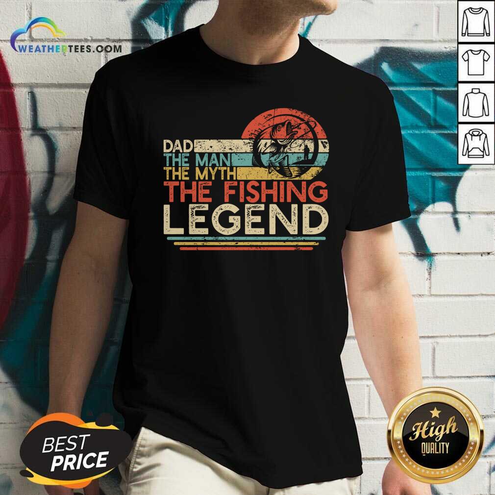 Original Dad The Man The Myth The Fishing Legen Vintage Shirt - Image 2