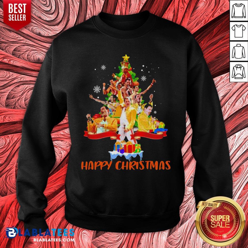Original Freddie Mercury Happy Christmas Tree Shirt - Image 2