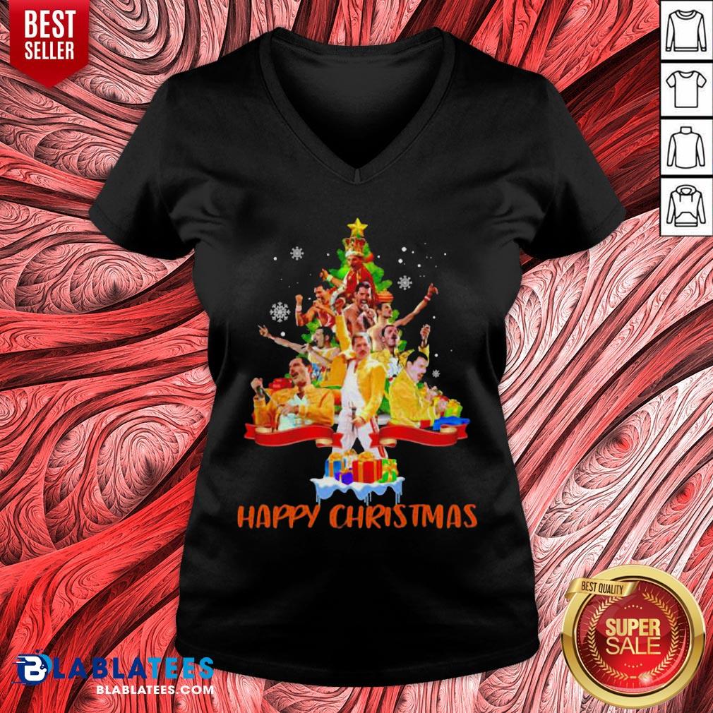 Original Freddie Mercury Happy Christmas Tree Shirt - Image 4