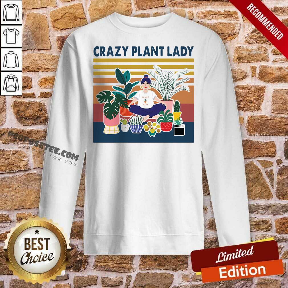 Original Garden Crazy Plant Lady Vintage Retro Shirt - Image 4
