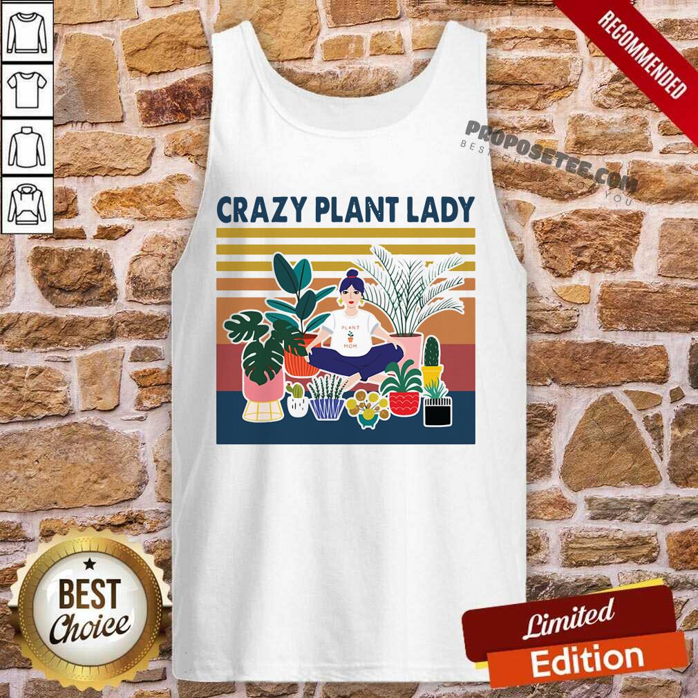 Original Garden Crazy Plant Lady Vintage Retro Shirt - Image 3