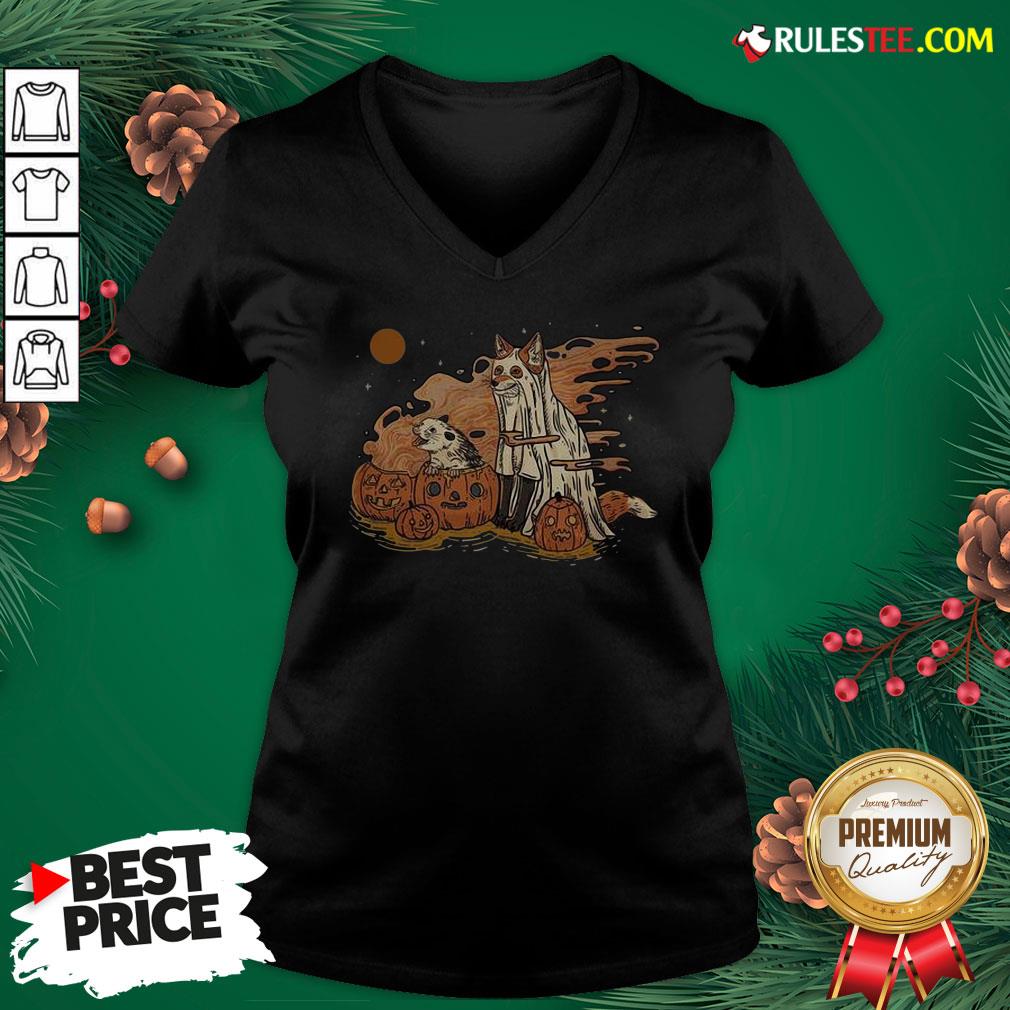 Original Ghost Fox Pumpkin Halloween Shirt - Image 3