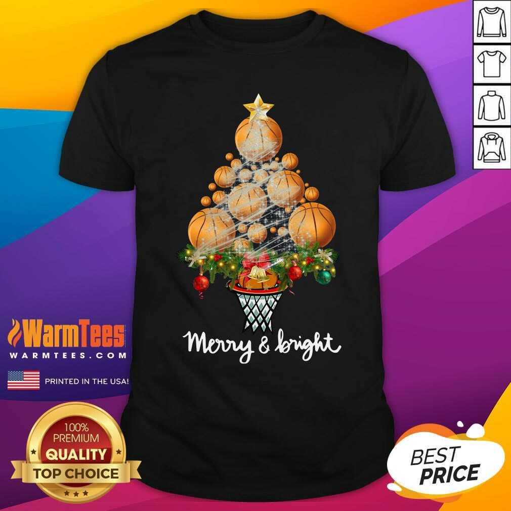 Original Good Volleyball Merry And Bright Christmas Tree Shirt