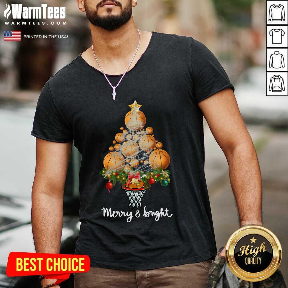Original Good Volleyball Merry And Bright Christmas Tree Shirt - Image 5