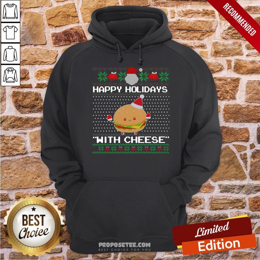 Original Holidays With Cheese Ugly Christmas Sweater Shirt - Image 2