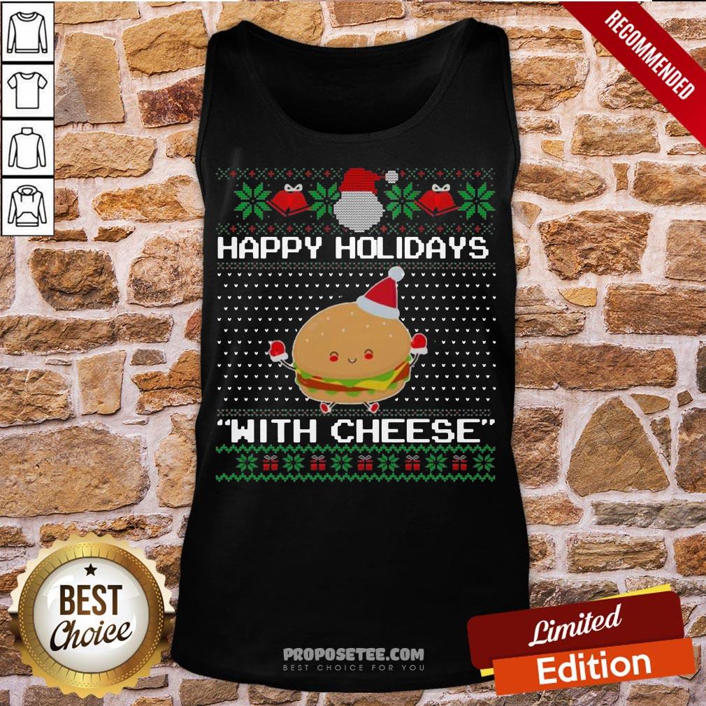 Original Holidays With Cheese Ugly Christmas Sweater Shirt - Image 4