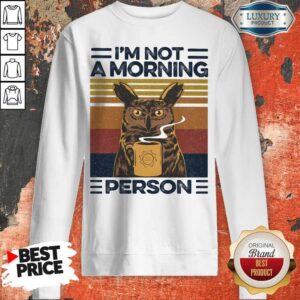 Alternative view of Original I'm Not A Morning Person Owl Vintage Retro Shirt