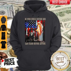 Alternative view of Original Jesus And Soldiers He Who Kneels Before God Can Stand Before Anyone Shirt